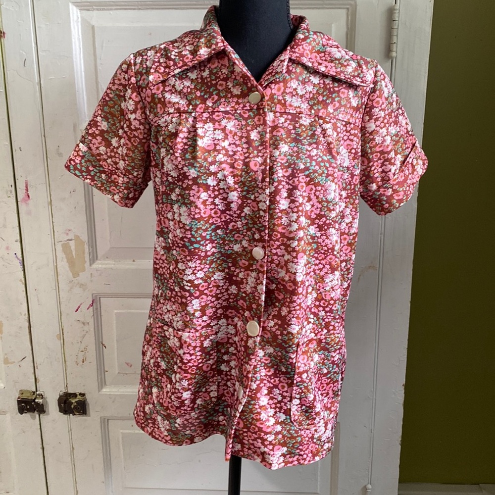Vintage flower power handmade blouse